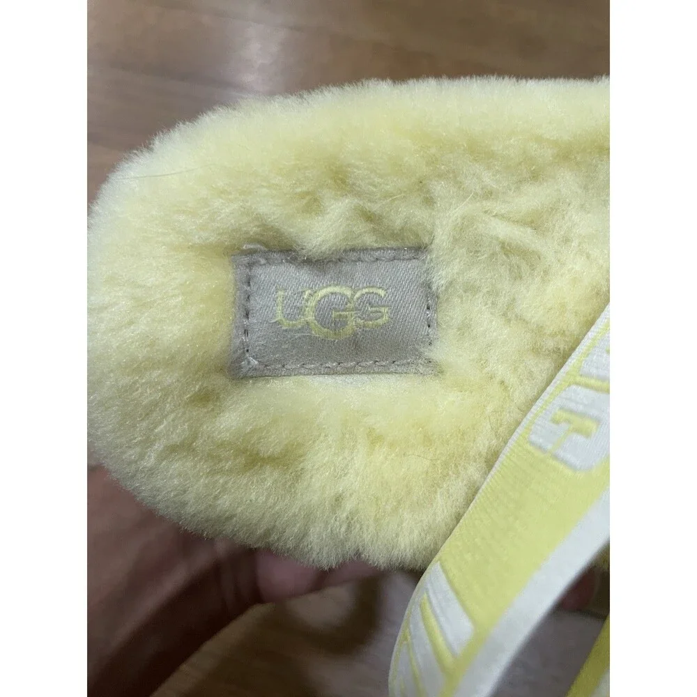UGG Disco Genuine Shearling Slingback Yellow Platform Women Sz 9 Margarita